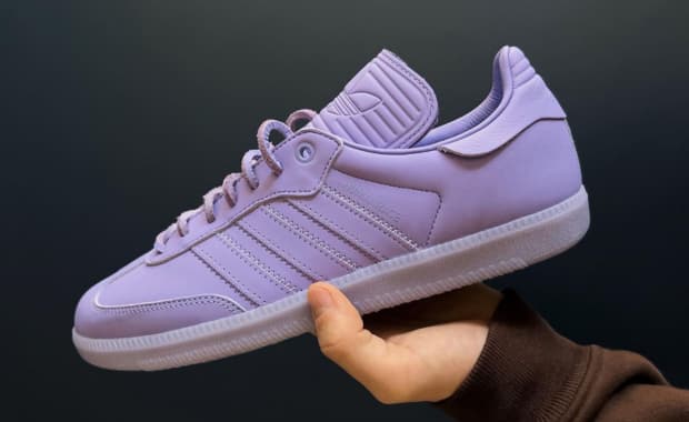 Purple Hues Cover The Pharrell Williams x adidas Humanrace Samba