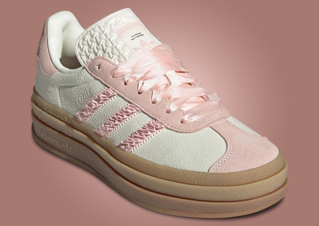 The adidas Gazelle Bold Sandy Pink Gets Ruffle Lace Detailing