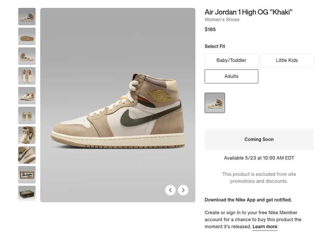 Air Jordan 1 Retro High Khaki