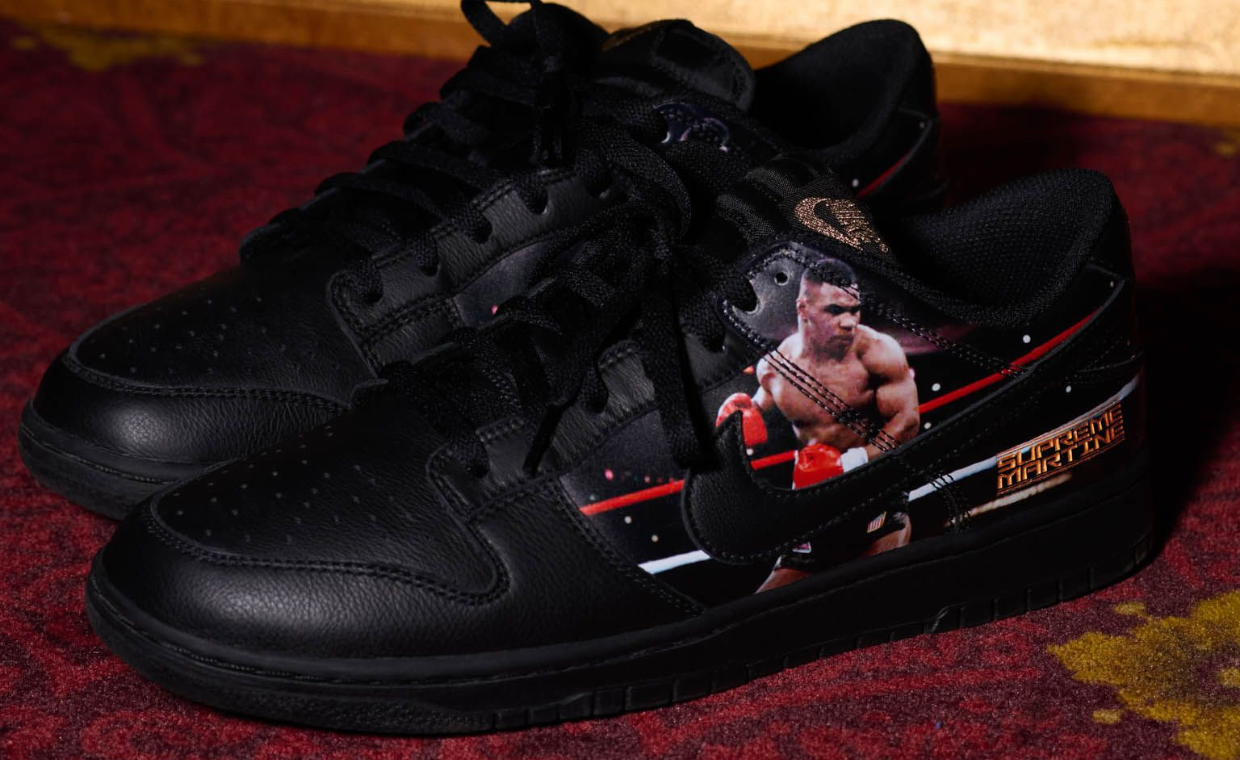 KO: Supreme and Martine Rose Add Mike Tyson Graphics to a Nike Dunk Collab 