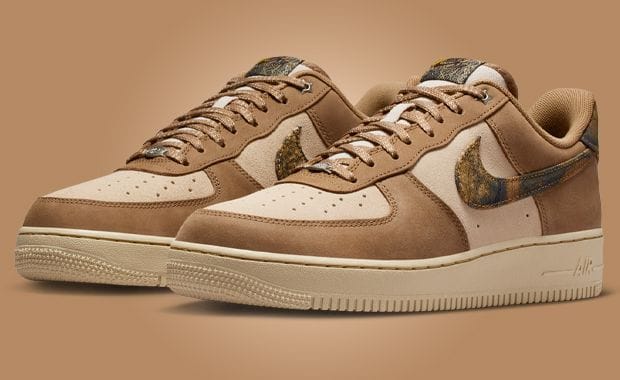 This Nike Air Force 1 Camouflages Realtree in with Suede and Nubuck Earth Tones