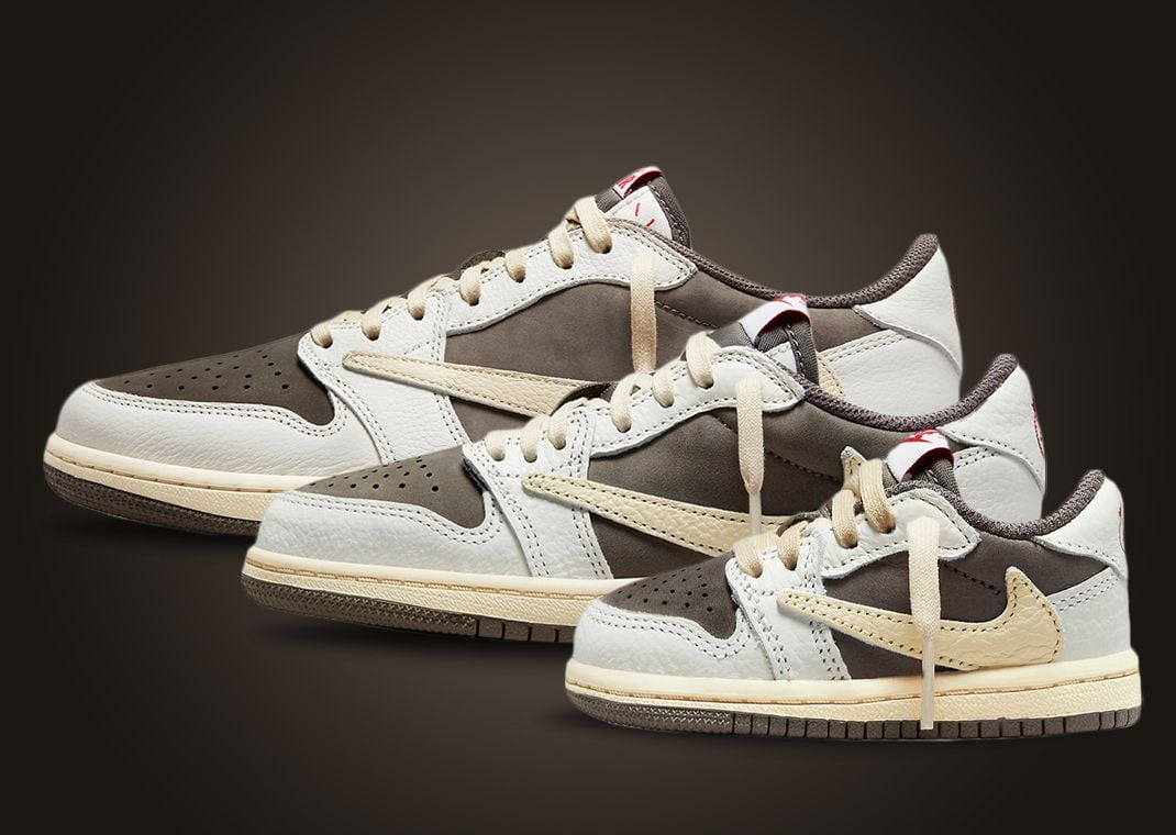 Travis Scott x Air Jordan 1 Low Reverse Mocha (full-family sizing)