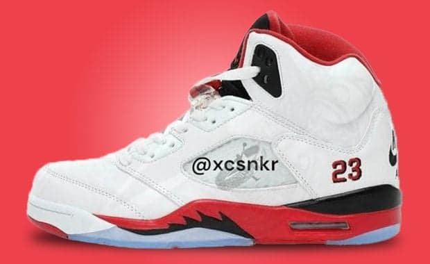 Air Jordan 5 Retro Fire Red Black Tongue