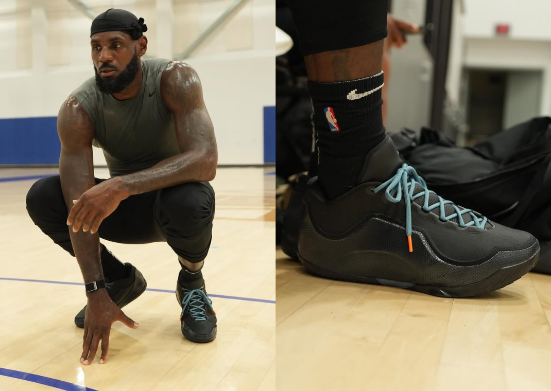 LeBron James wearing a weartest sample of the Nike LeBron 23