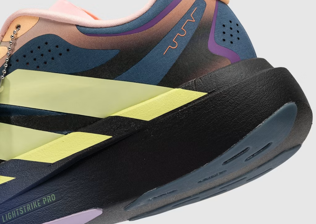 The Whitaker Group x adidas Adizero Evo SL Exo Neon Lights Blue - Heel Detail