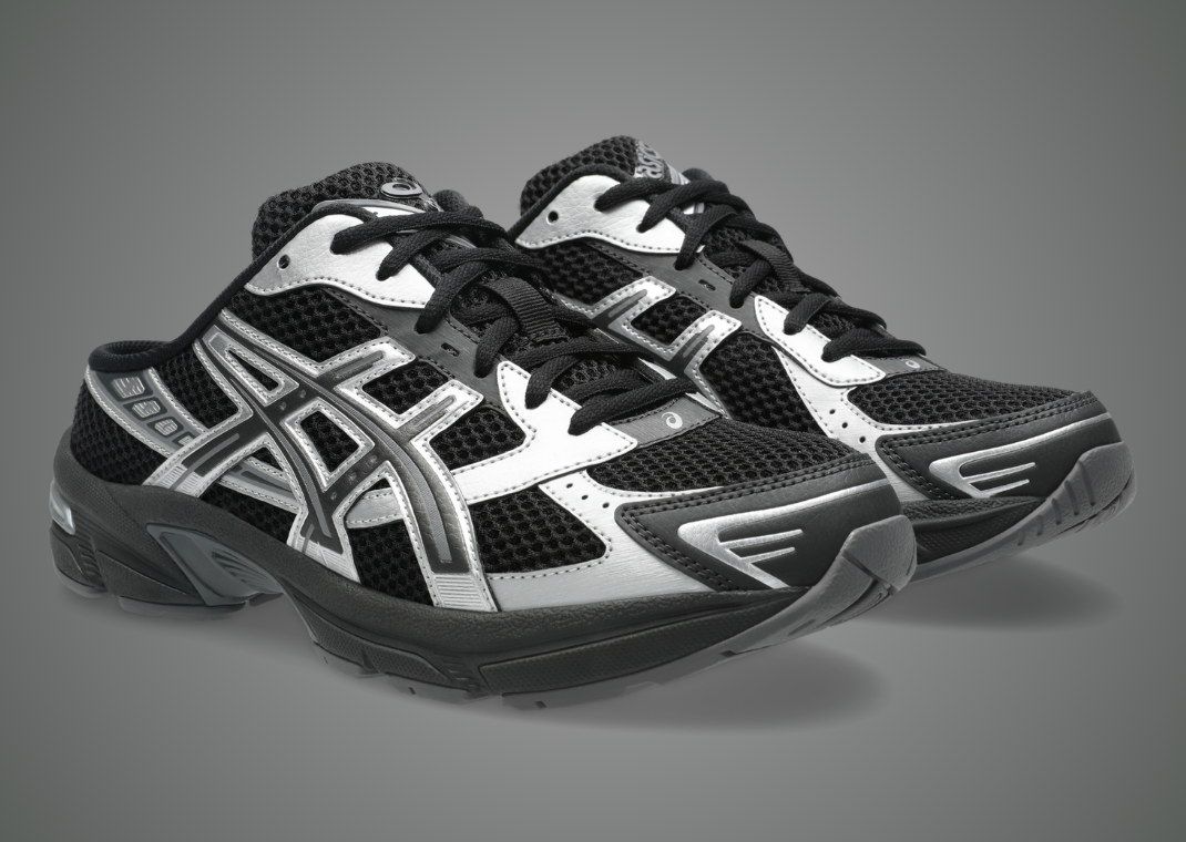 Asics Gel-1130 Mule Black Silver - Angle
