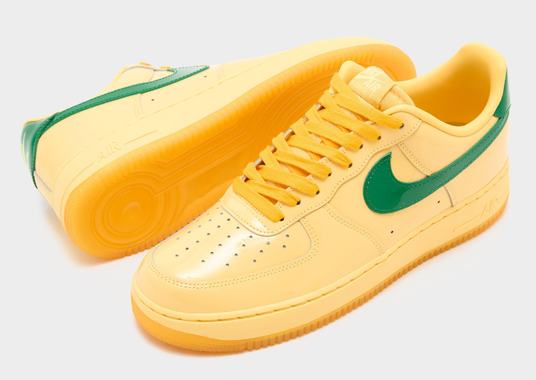 Nike Air Force 1 Low Patent Leather Topaz Gold - Angle