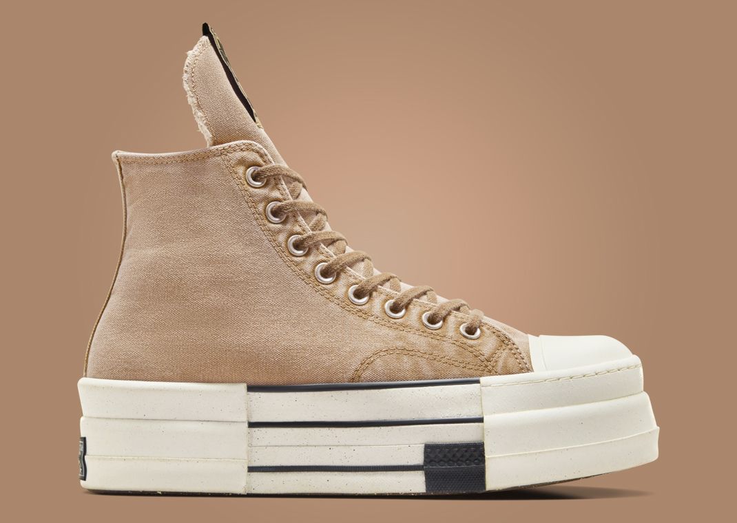 Rick Owens x Converse DBL DRKSTAR Hi Washed Canvas Blonde Lateral