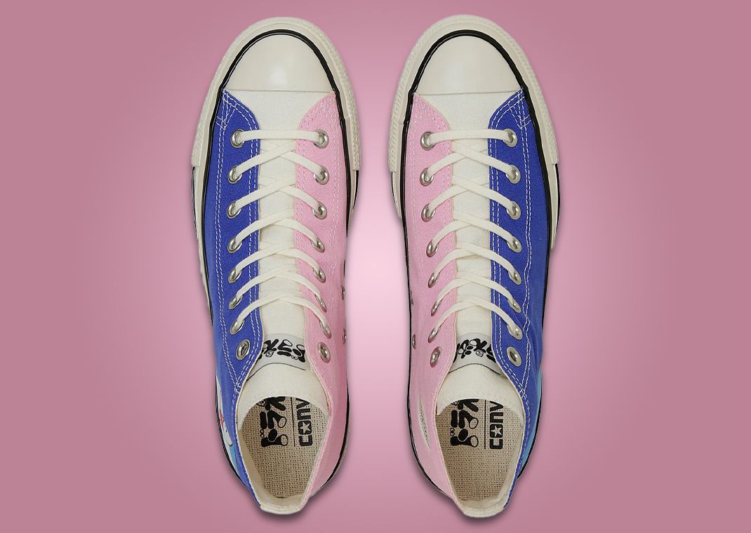 Doraemon x Converse All-Star Aged FP Hi Blue Pink Top
