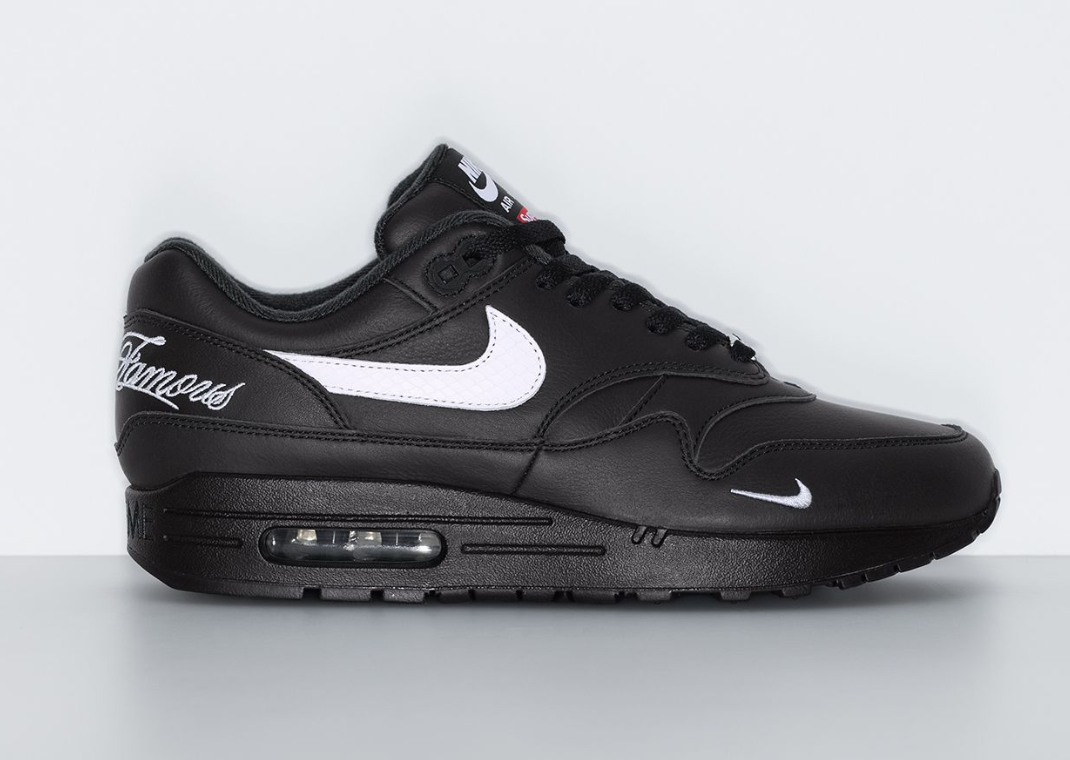 Supreme x Nike Air Max 1 '87 SP Black White Lateral
