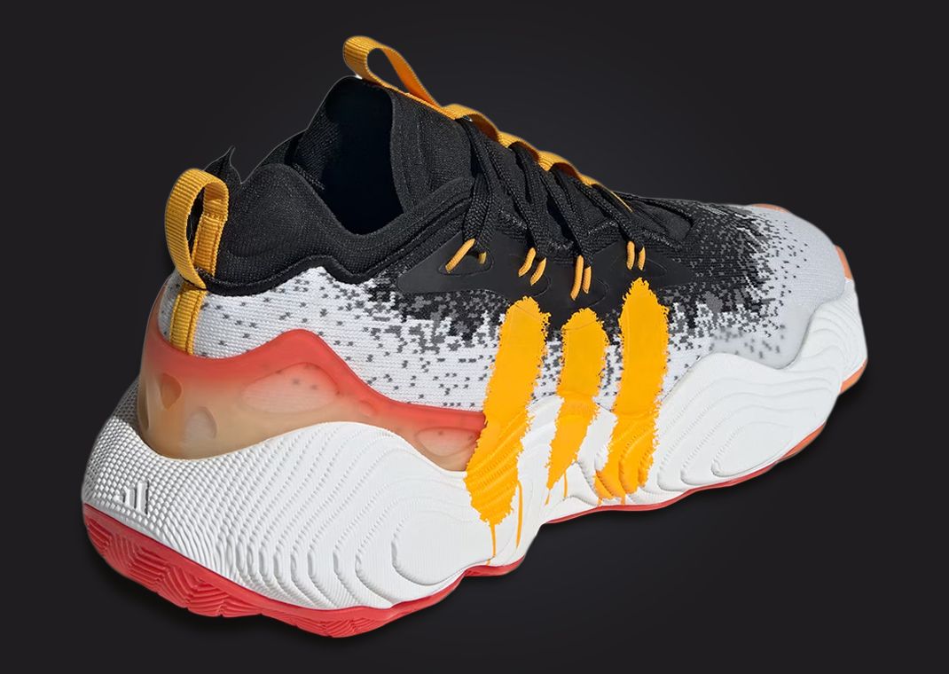adidas Trae Young 3 Black White Yellow Heel Angle