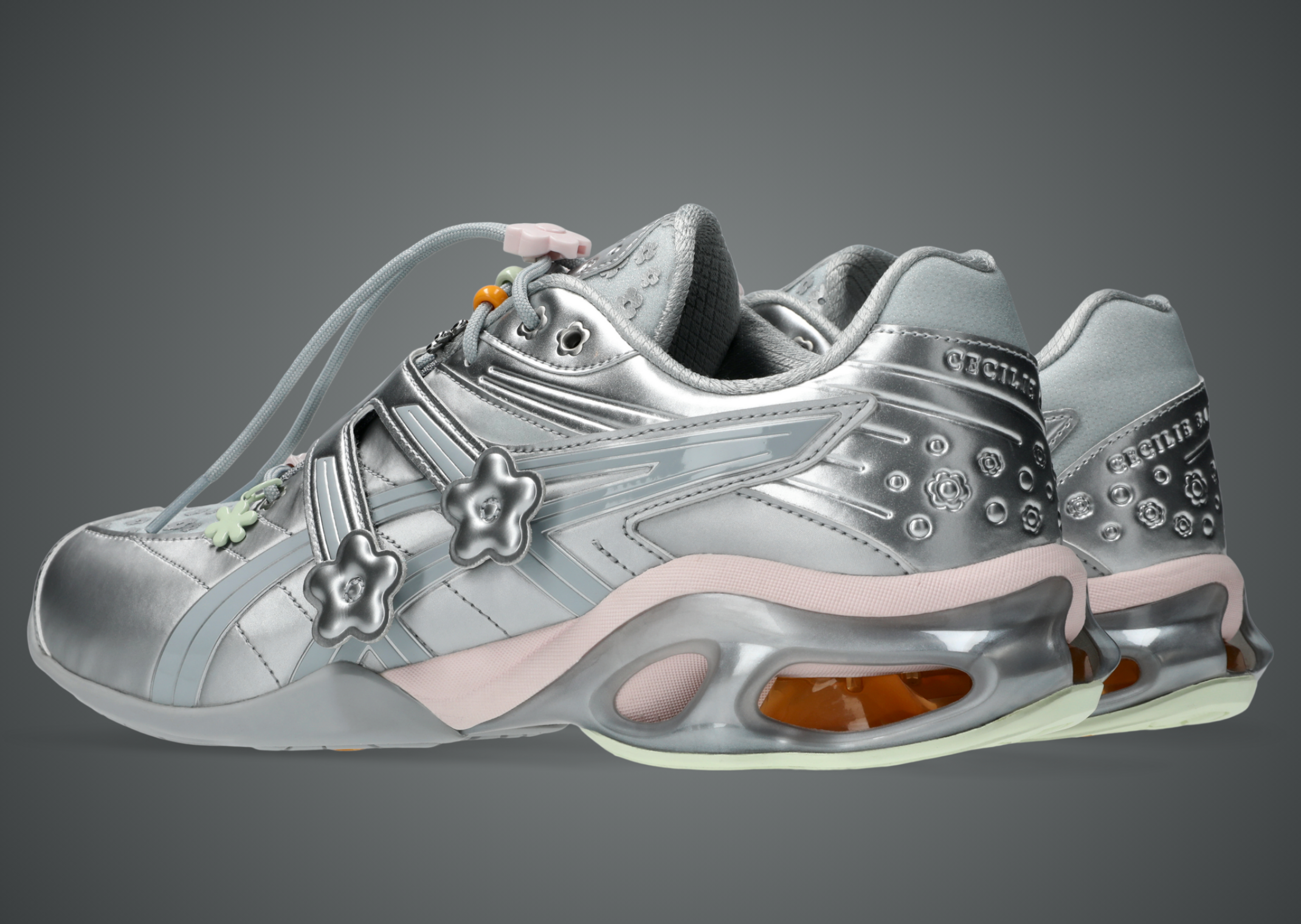 Cecilie Bahnsen x Asics Gel-Kinetic FR Piedmont Grey - Heel Angle