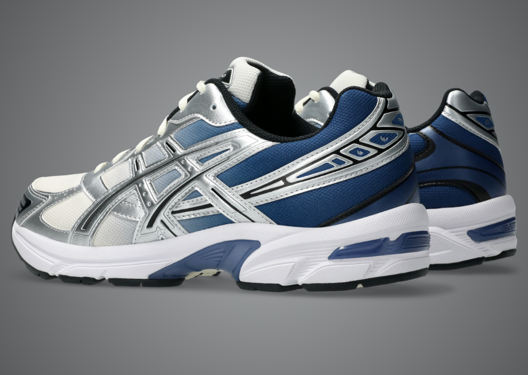 Asics Gel-1130 Blue Metallic Silver Heel Angle
