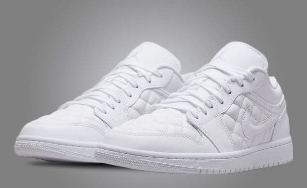 This All White Air Jordan 1 Low Has A Quilted Upper