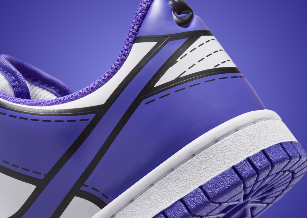 LEGO x Nike Dunk Low White Bright Concord (GS) - Heel Detail