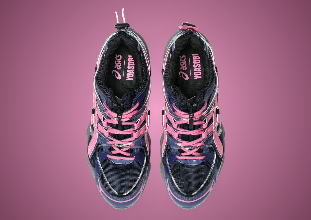 YOASOBI x Asics Gel-Kinetic Fluent Navy Pink - Top