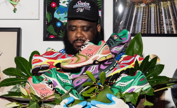Jae Tips Debuts His Saucony ProGrid Triumph 4 Flowers Grow Uptown Collection at Paris Fashion Week