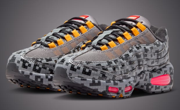 The Latest Pixel Brick LEGO x Nike Air Max 95 Collab Mixes Grey, Black, and Orange