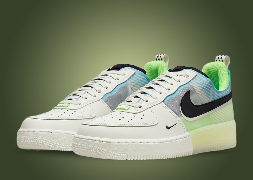 Nike Air Force 1 React White Ghost Green Blue Chill