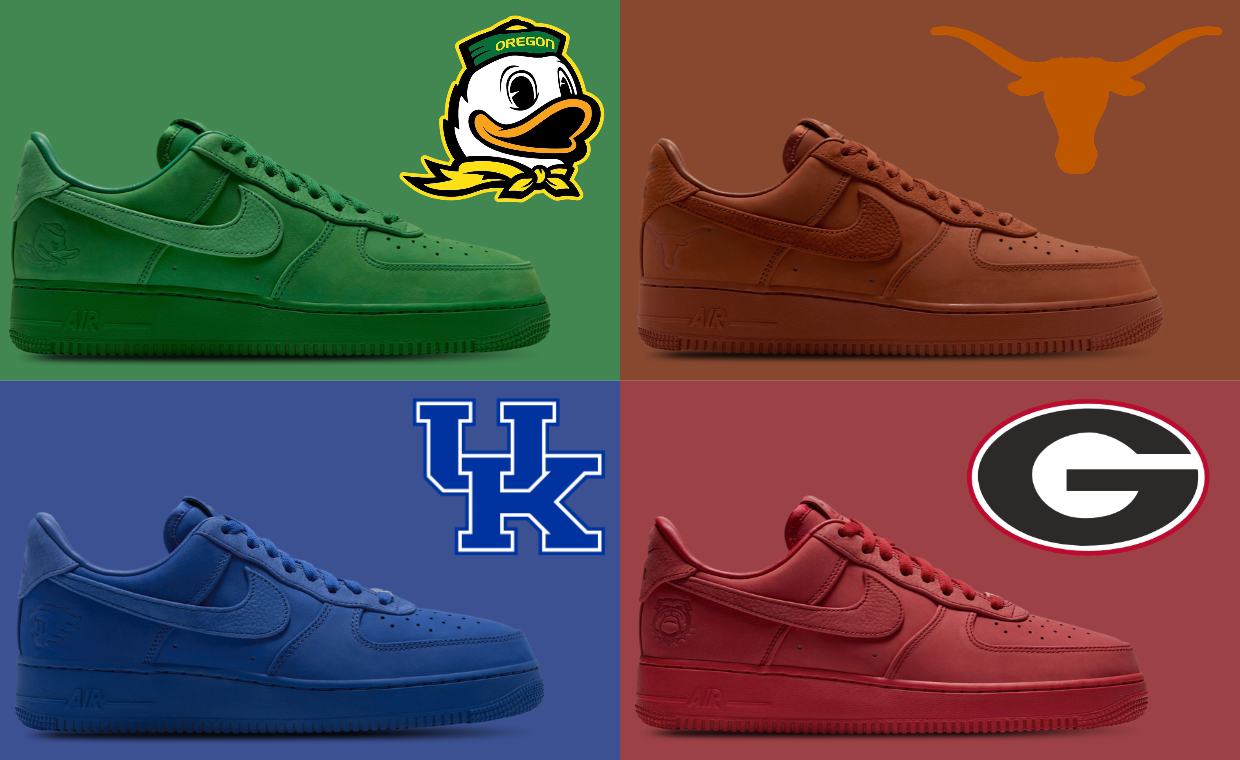 Nike’s Luxe Air Force 1 Low University Pack Features Pairs for Texas, Kentucky, Georgia, and Oregon