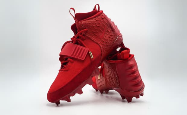 Fred Warner's Custom Nike Air Yeezy 2 Red October Cleats