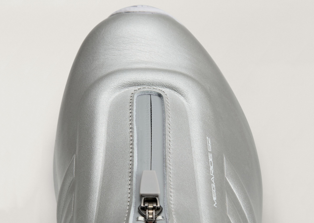 Miaou x adidas Megaride S2 Silver Metallic Semi Impact Orange - Toe Detail