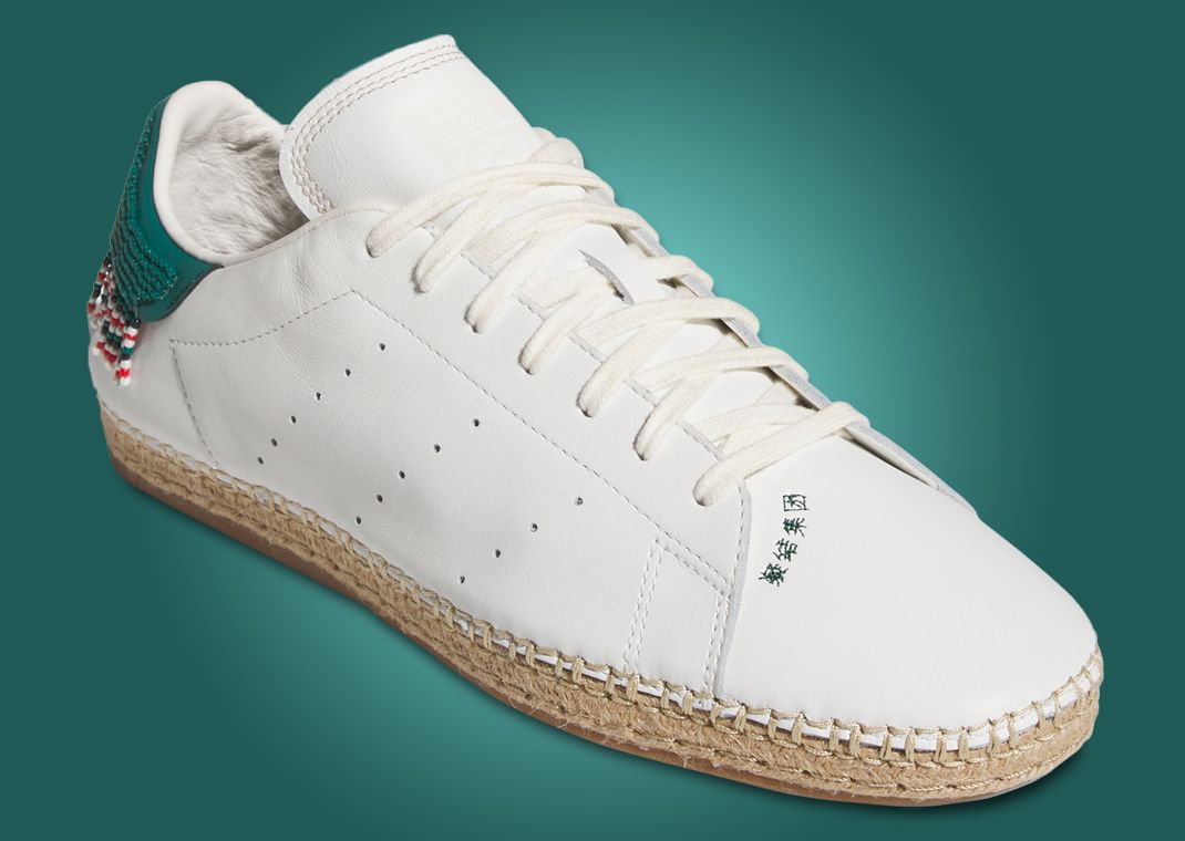 CLOT x adidas Stan Smith Beaded Espadrille White Green - Angle