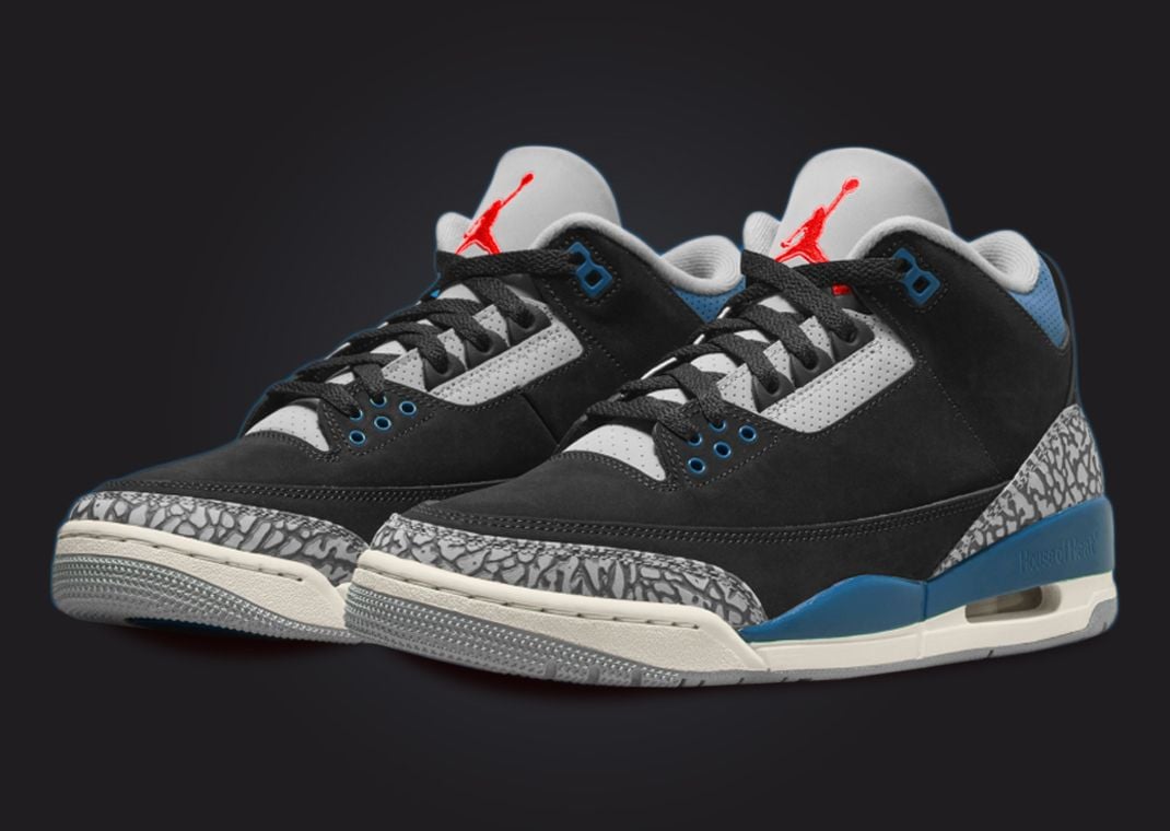 Air Jordan 3 Retro Rare Air Black Military Blue (Mockup)