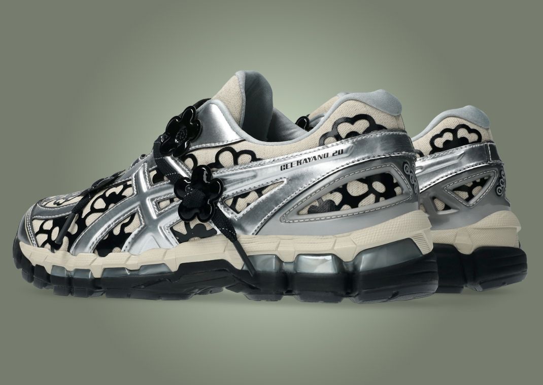 Cecilie Bahnsen x Asics Gel-Kayano 20 Vanilla Pure Silver Heel Angle