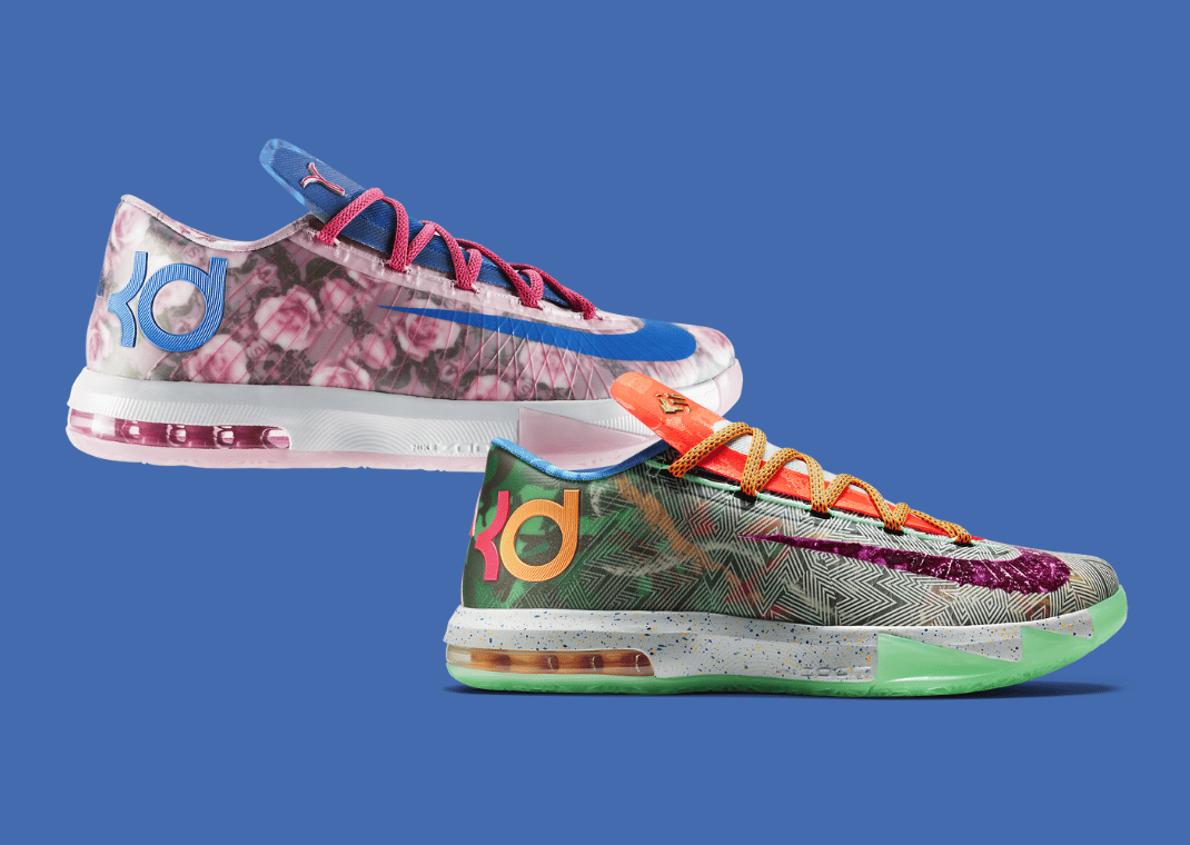 Nike KD 6 Aunt Pearl (back) and What The (front)