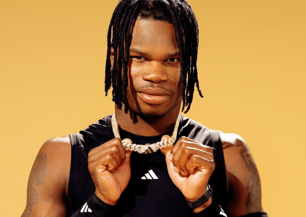 Travis Hunter in a photoshoot for adidas