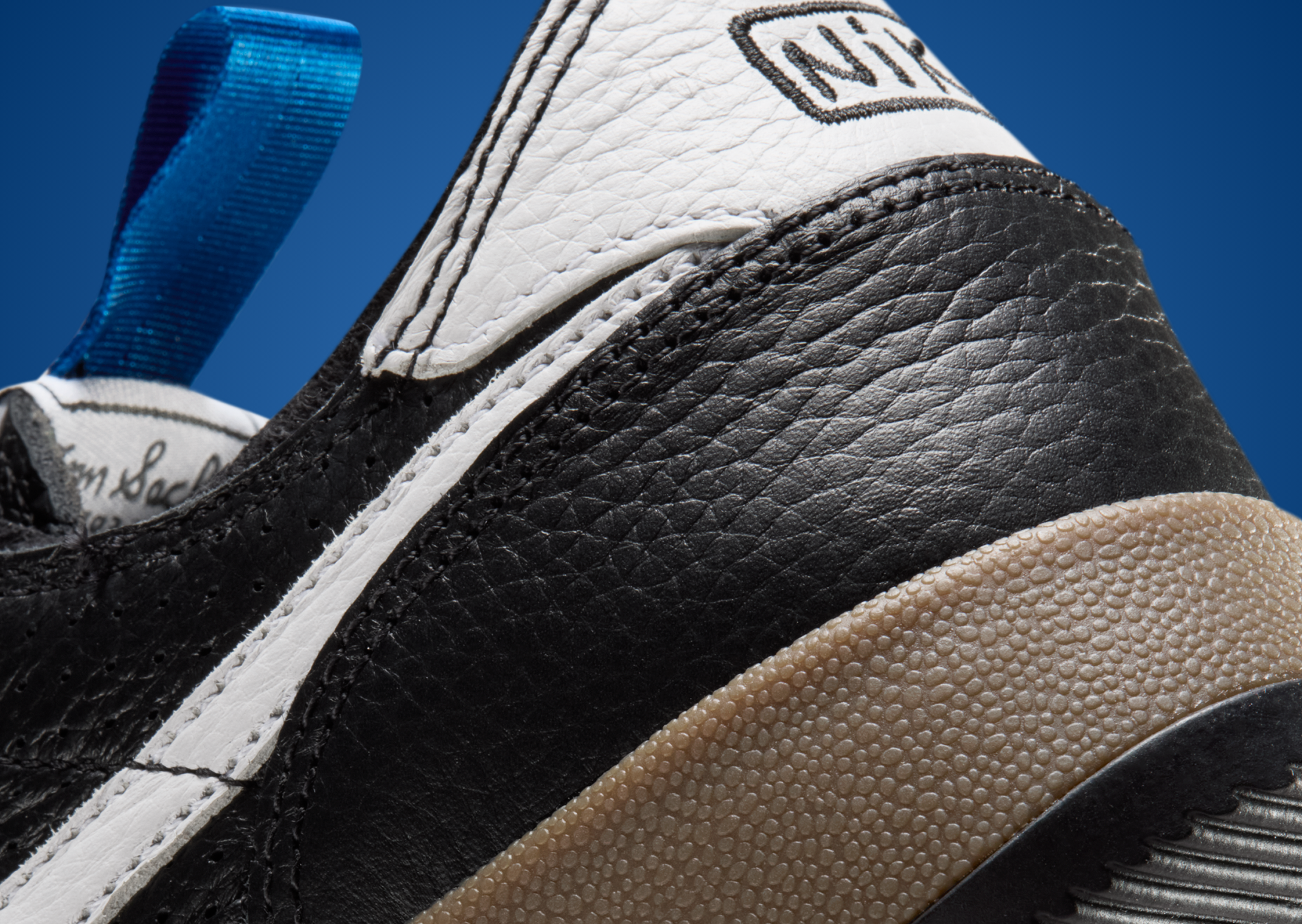 Tom Sachs x NikeCraft General Purpose Shoe Black White Team Royal - Heel Detail