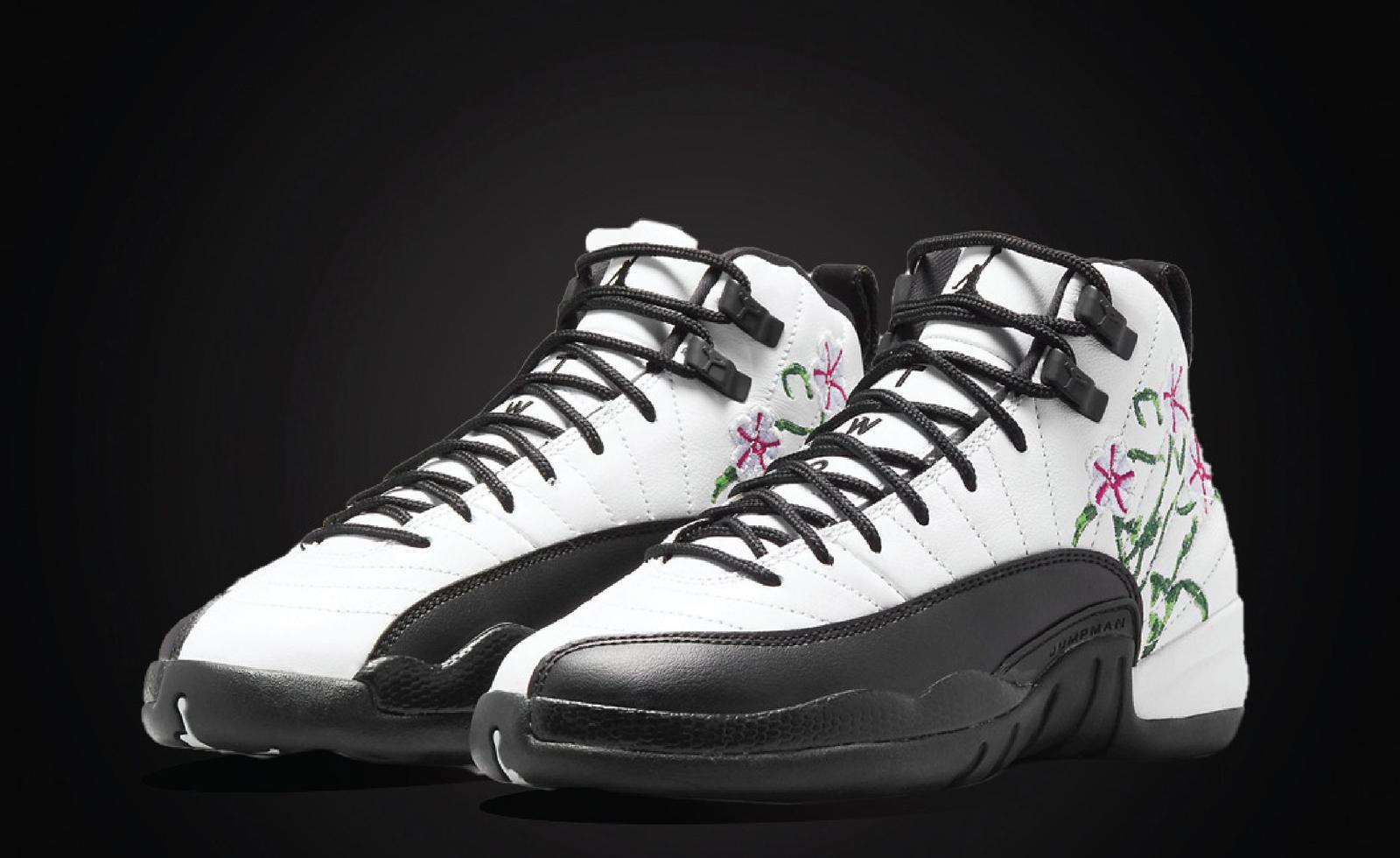 Floral Designs Appear On This Kids Exclusive Air Jordan 12