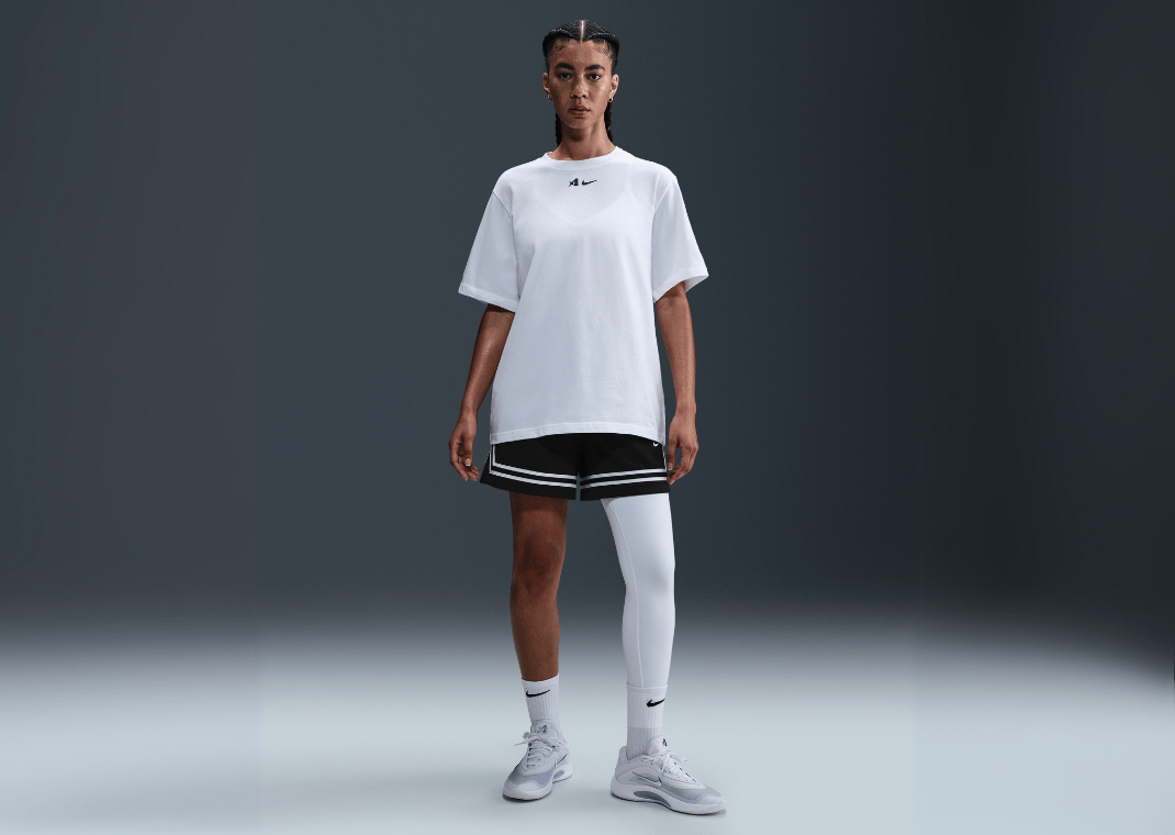 A'ja Wilson Women's A'symmetric Mid-Rise Single-Leg Basketball Leggings White