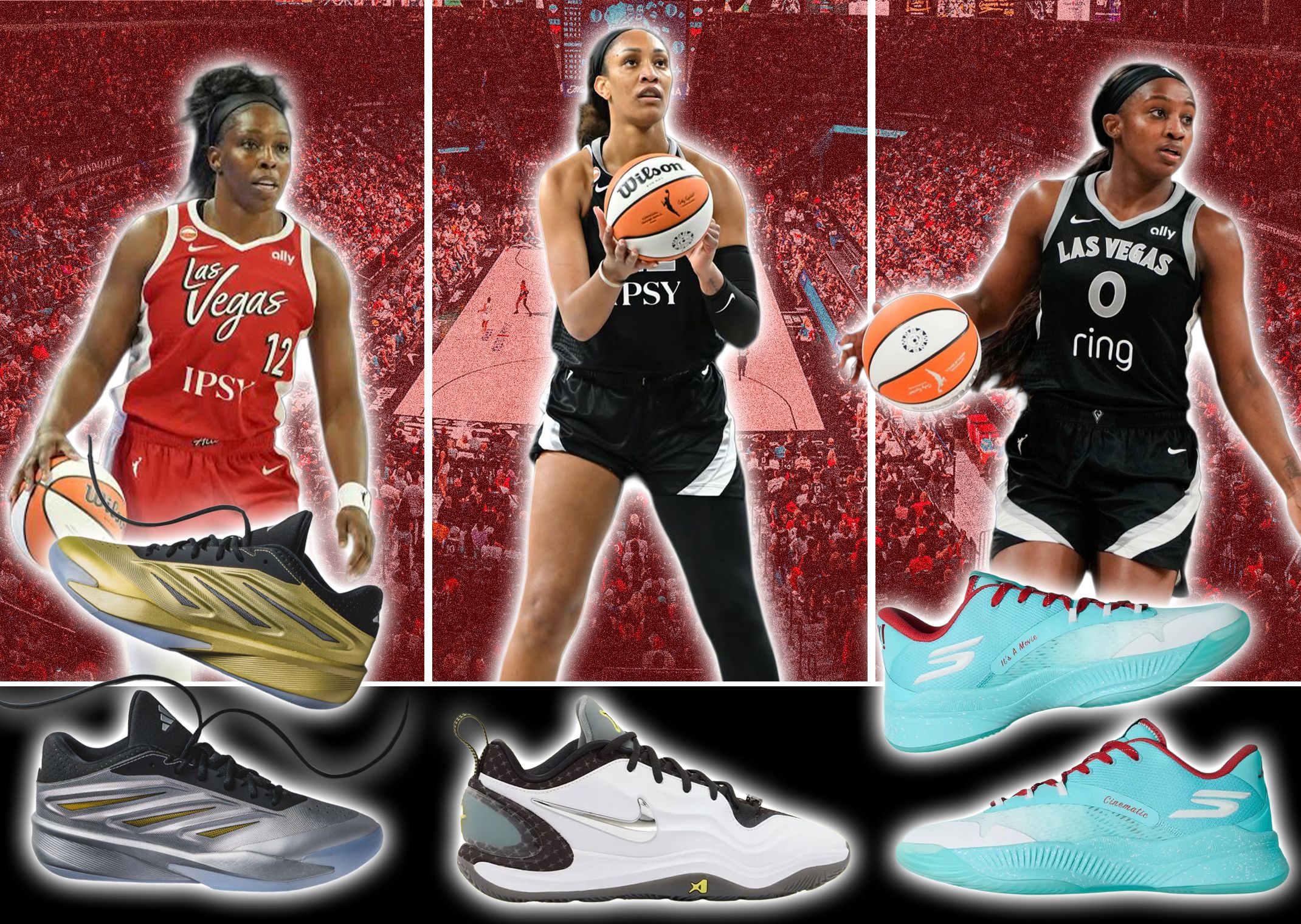 Chelsea Gray, A'ja Wilson, Jackie Young