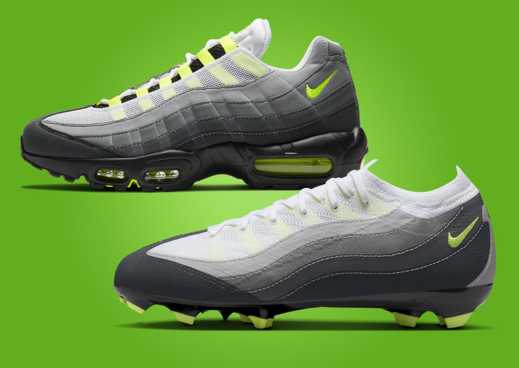 2020 Nike Air Max 95 Neon retro vs. the Nike Mercurial Vapor Pro 16 Air Max 95 Neon (GS)