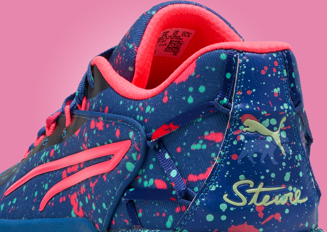 New Puma Stewie Sneaker Splatter Paint Heel Detail