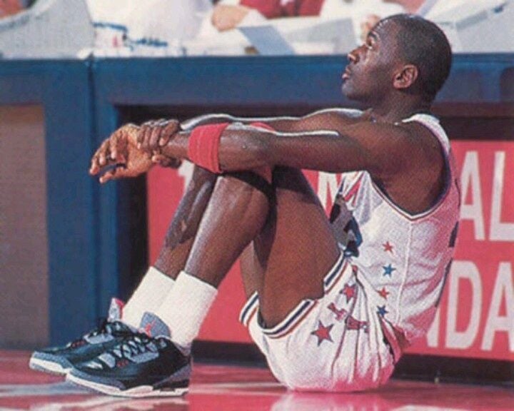 Michael Jordan Air Jordan 3 Black Cement in 1987-88