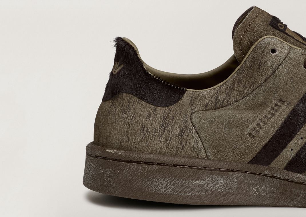 AVAVAV x adidas Shaved Pony Hair Superstar Brown - Heel Detail