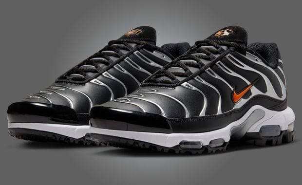 The Air Max Plus Golf is Fairway Fresh in Black and Metallic Silver