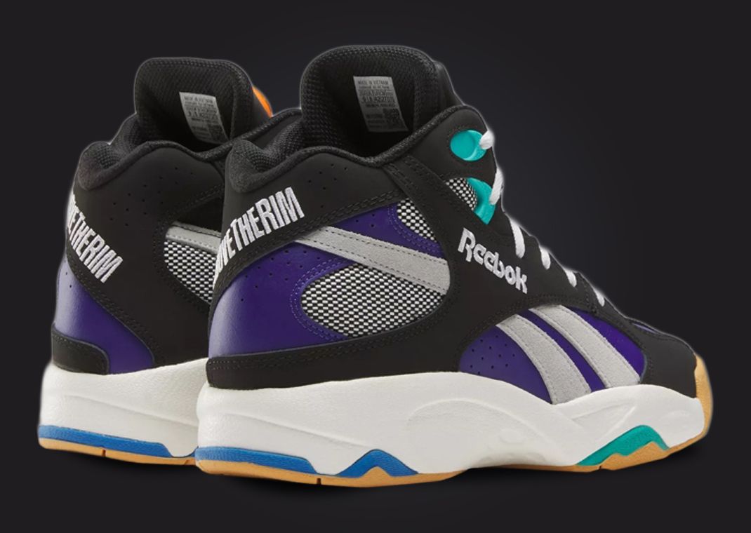 Reebok ATR Pump Vertical Core Black Bold Purple Heel Angle