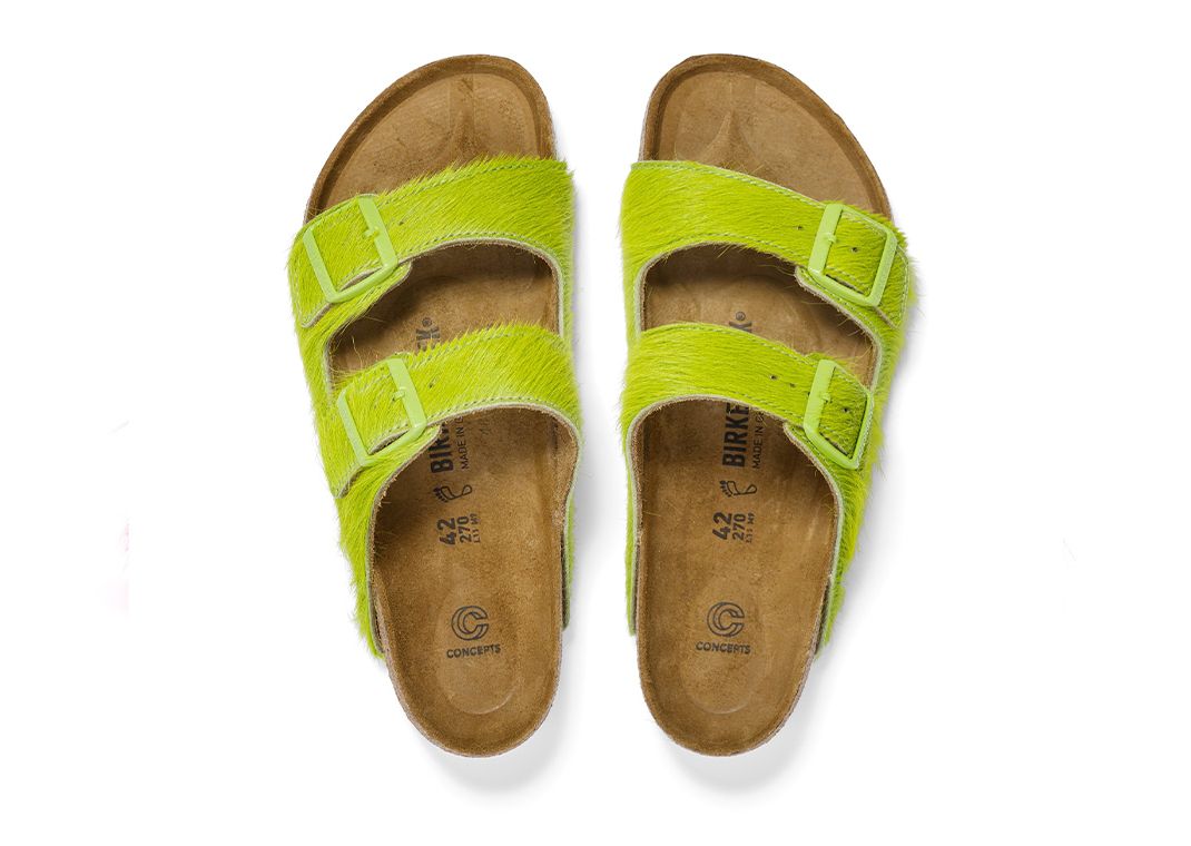 Concepts x Birkenstock Arizona Sandal Lime Green Top