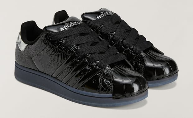 Sp5der and adidas Spin Another Web with Black Patent Leather Superstar