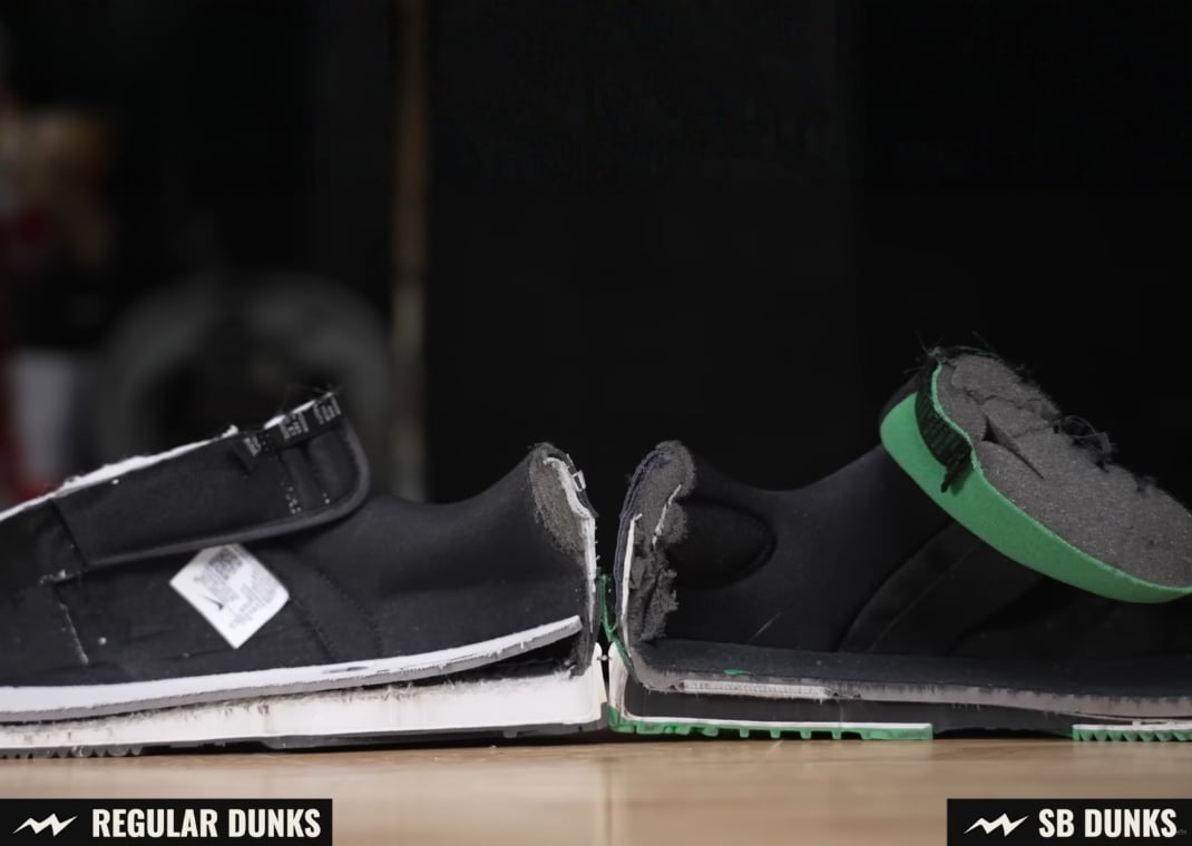 Nike Dunk (left) vs. Nike SB Dunk Low (right)