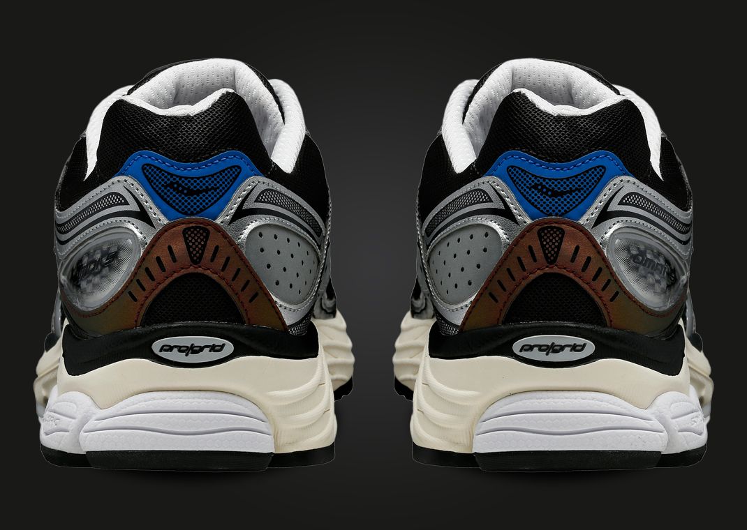 Saucony ProGrid Omni 9 Disrupt Silver Brown Heel