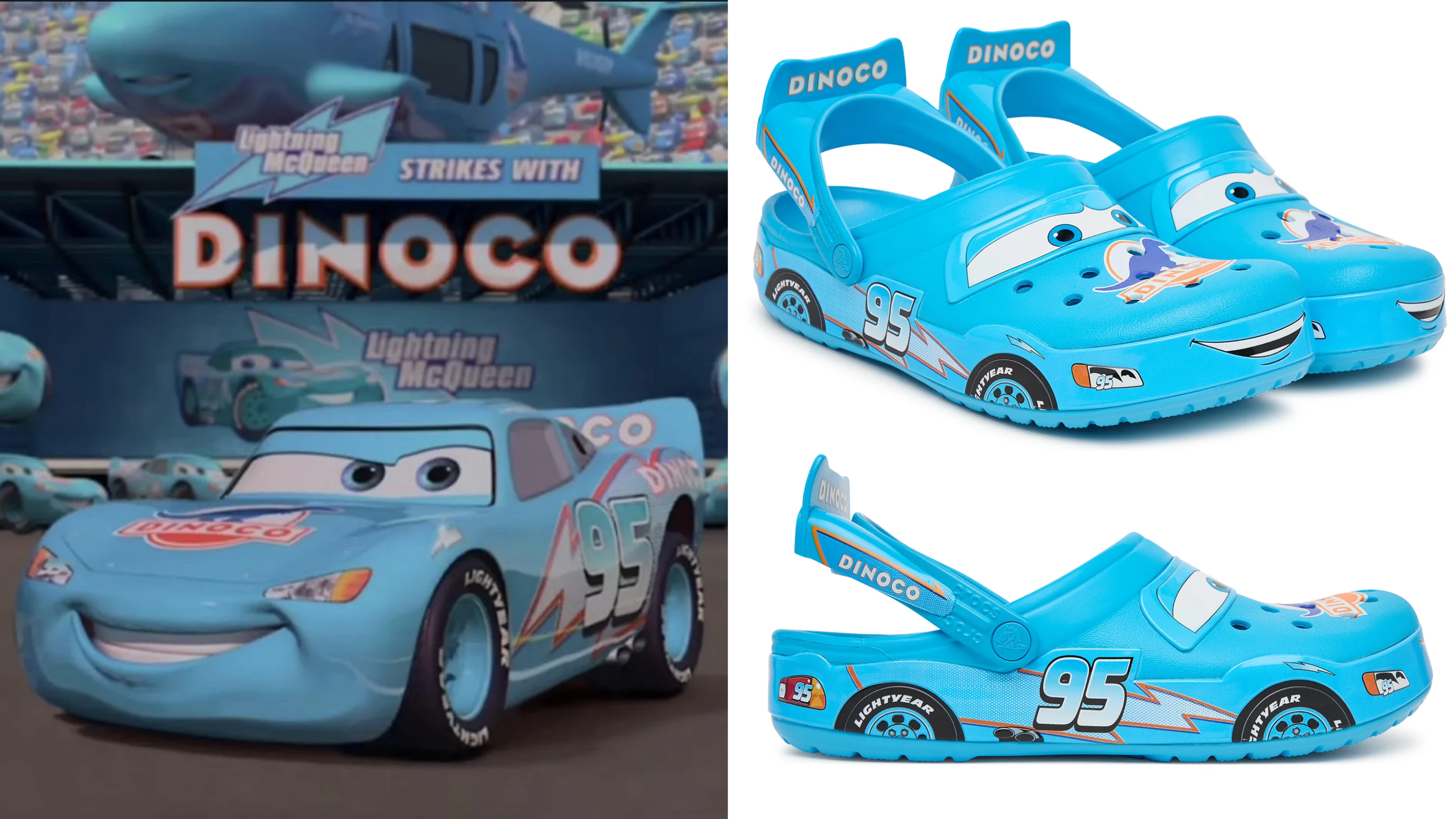 Crocs Imagines Lightning McQueen's Alternate Path on Cars Dinoco Clog