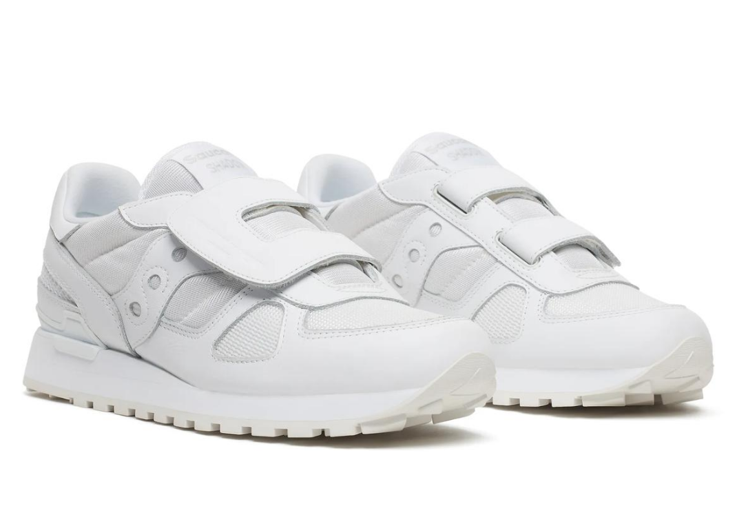 Engineered Garments x Saucony Shadow Double Velcro White - Angle