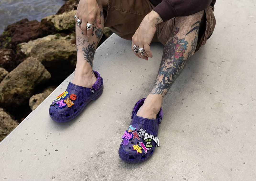 Stray Rats x Crocs Classic Clog Ultraviolet On Foot