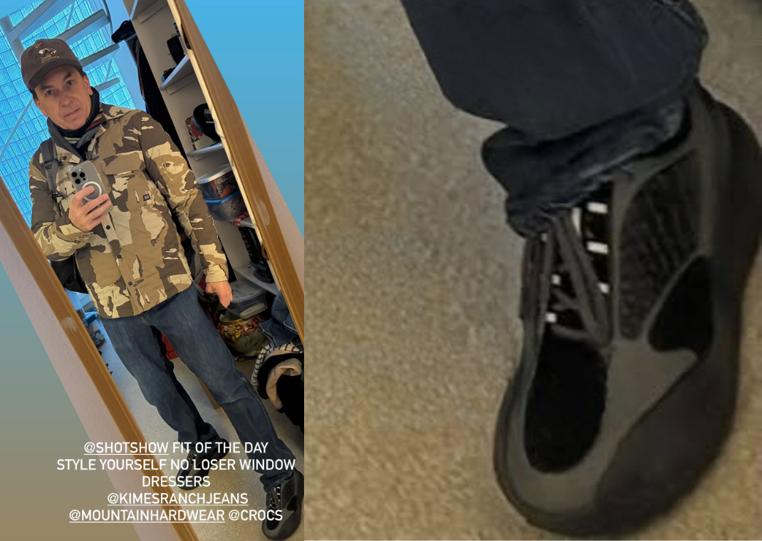 Steven Smith wearing his new Crocs silhouette