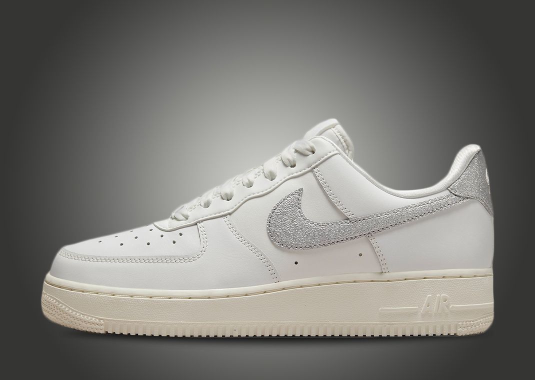 Metallic Silver Swooshes Decorate This Nike Air Force 1 Low